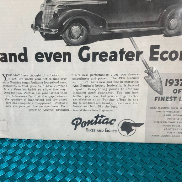 Pontiac Car Ad 1936 in The Saturday Evening Post, January 1937 - Picture 6 of 11